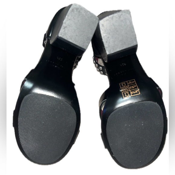 Marc Jacobs Black and Plum Heels with Studded Ankle Strap, Size 8 - Picture 8 of 9